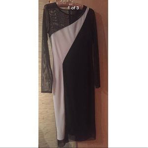 BCBGMAXAZRIA Black White Cocktail Dress